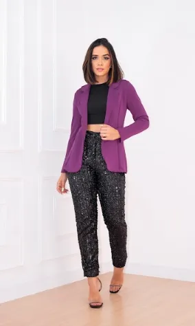 Blazer de luxo Lady Griffe Roxo - Imagem 3